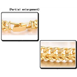 Pulseira Masculina Clássica Banhada A Ouro 18K De Renome Mundial