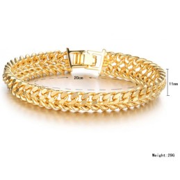 Pulseira Masculina Clássica Banhada A Ouro 18K De Renome Mundial