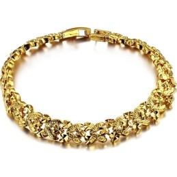 Pulseira Feminina Banhada A Ouro 18K, Famosa Por Sua Alta Qualidade