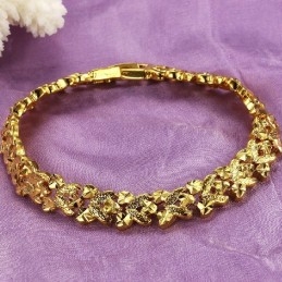 Pulseira Feminina Banhada A Ouro 18K, Famosa Por Sua Alta Qualidade