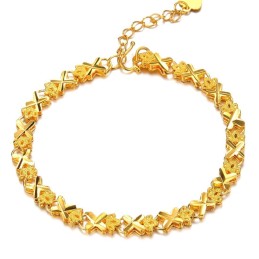 Pulseira Feminina Elegante Banhada A Ouro 18K Para Ter Uma Longa História