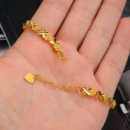 Pulseira Feminina Elegante Banhada A Ouro 18K Para Ter Uma Longa História