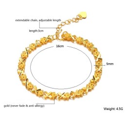 Pulseira Feminina Elegante Banhada A Ouro 18K Para Ter Uma Longa História