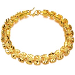 Pulseira Feminina Banhada A Ouro 18K Fácil De Usar