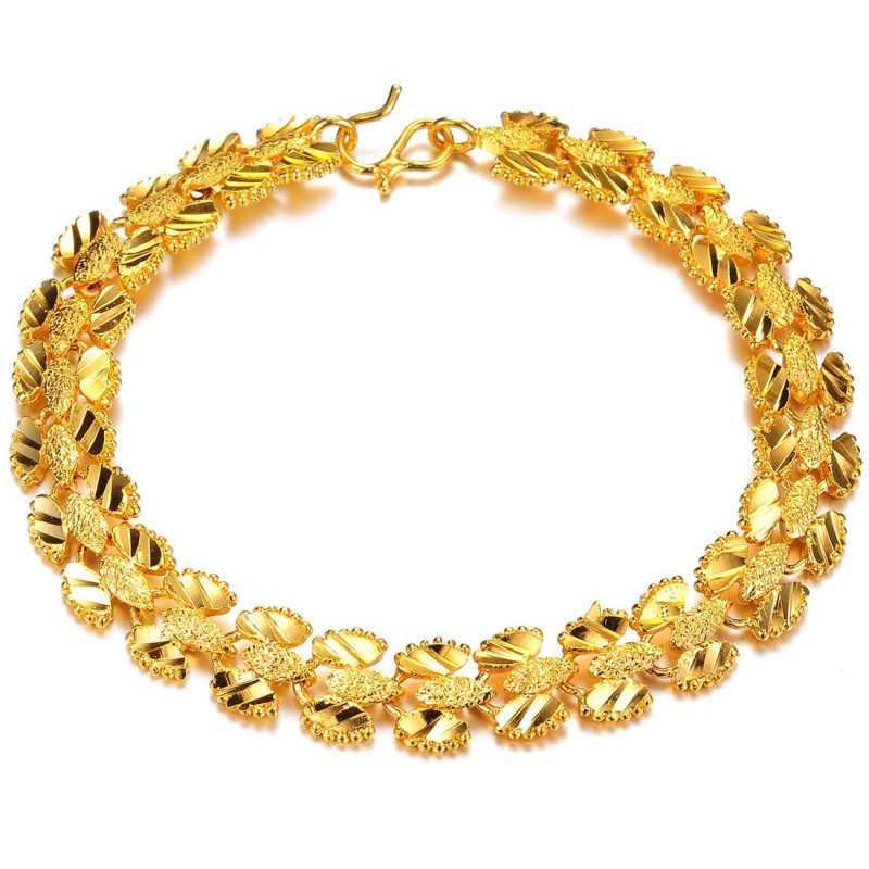 Pulseira Feminina Banhada A Ouro 18K Fácil De Usar