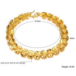 Pulseira Feminina Banhada A Ouro 18K Fácil De Usar