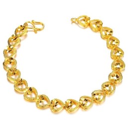 Pulseira Feminina De Alta Qualidade Banhada A Ouro 18K Com Formato De Coração