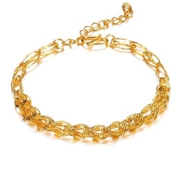 Pulseira Feminina Banhada A Ouro 18K Com Qualidade E Quantidade Garantidas