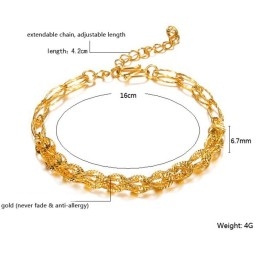 Pulseira Feminina Banhada A Ouro 18K Com Qualidade E Quantidade Garantidas