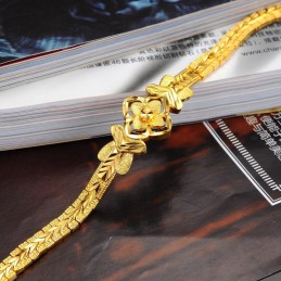 Pulseira Feminina De Alta Qualidade Com Padrão Decorativo Requintado Banhada A Ouro 18K