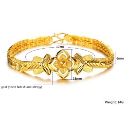 Pulseira Feminina De Alta Qualidade Com Padrão Decorativo Requintado Banhada A Ouro 18K