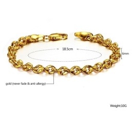 Pulseira Feminina Banhada A Ouro 18K, Durável E Em Uso