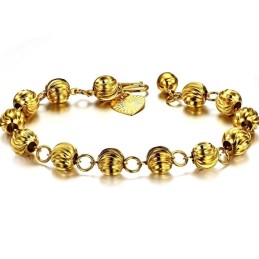 Pulseira Feminina Banhada A Ouro 18K Em Formato De Bola, Rainha Da Qualidade