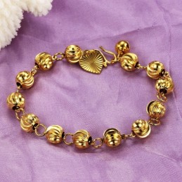 Pulseira Feminina Banhada A Ouro 18K Em Formato De Bola, Rainha Da Qualidade