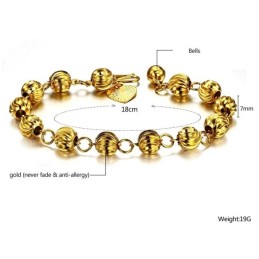 Pulseira Feminina Banhada A Ouro 18K Em Formato De Bola, Rainha Da Qualidade