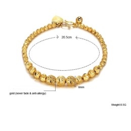 Pulseira Feminina De Alta Qualidade Em Formato De Bola Banhada A Ouro 18K