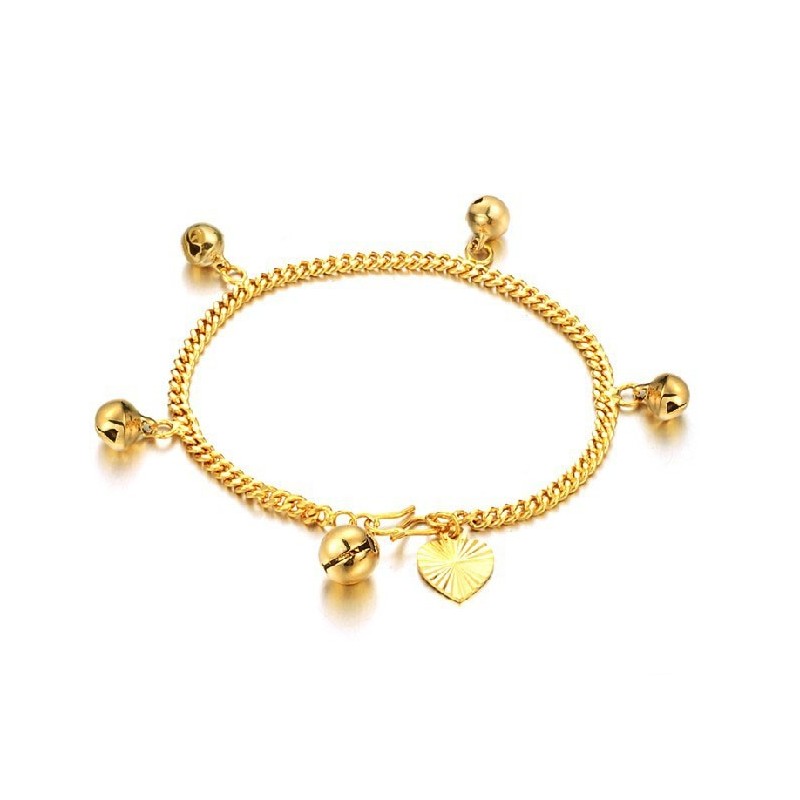 Pulseira Feminina Banhada A Ouro 18K Com Sinos "To Have A Long Story" Pulseira Feminina Banhada A Ouro 18K Com Sinos "To Have A Long Story"