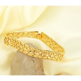 Pulseira Masculina Banhada A Ouro 18K Com Padrão De Estrela, De Renome Mundial