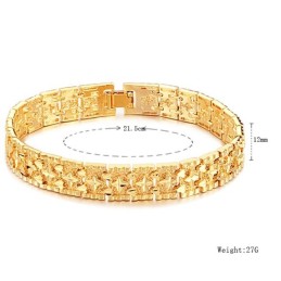 Pulseira Masculina Banhada A Ouro 18K Com Padrão De Estrela, De Renome Mundial