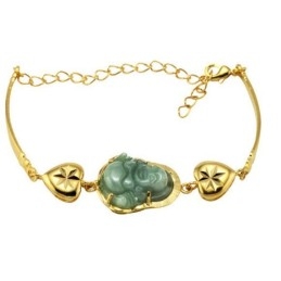 Pulseira Feminina Banhada A Ouro 18K Com Detalhes Em Formato Coração