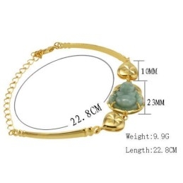Pulseira Feminina Banhada A Ouro 18K Com Detalhes Em Formato Coração