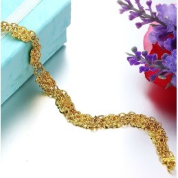 Pulseira Feminina Banhada A Ouro 18K Com Formato De Flor E Qualidade Garantida
