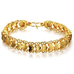 Pulseira Feminina Folheada A Ouro 18K Com Formato De Coração, Fácil De Usar