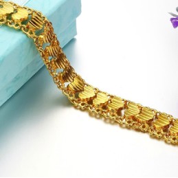 Pulseira Feminina Folheada A Ouro 18K Com Formato De Coração, Fácil De Usar