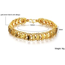 Pulseira Feminina Folheada A Ouro 18K Com Formato De Coração, Fácil De Usar