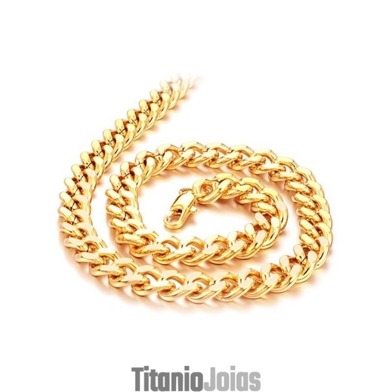 Colar Masculino De Alta Qualidade Com Formato Torcido Banhado A Ouro 18K Colar Masculino De Alta Qualidade Com Formato Torcido Banhado A Ouro 18K