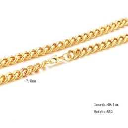 Colar Masculino De Alta Qualidade Com Formato Torcido Banhado A Ouro 18K