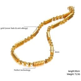 Colar Banhado A Ouro 18K Com Textura De Impressão Digital Masculina De Qualidade Estável