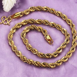 Colar Banhado A Ouro 18K Tipo Rolo Feminino De Qualidade Confiável