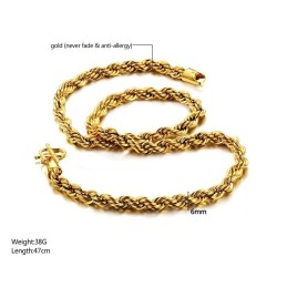 Colar Banhado A Ouro 18K Tipo Rolo Feminino De Qualidade Confiável