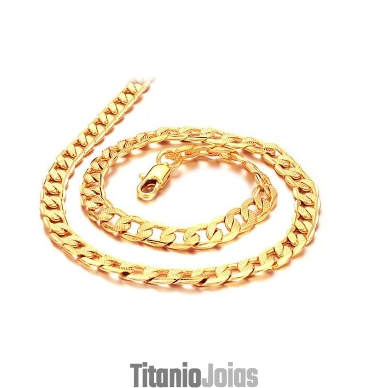 Colar Banhado A Ouro 18K Com Fatias Torcidas Masculinas, Durável Em Uso Colar Banhado A Ouro 18K Com Fatias Torcidas Masculinas, Durável Em Uso