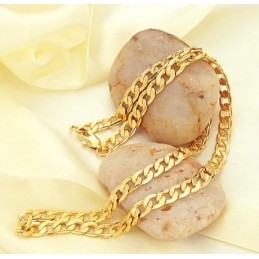 Colar Banhado A Ouro 18K Com Fatias Torcidas Masculinas, Durável Em Uso