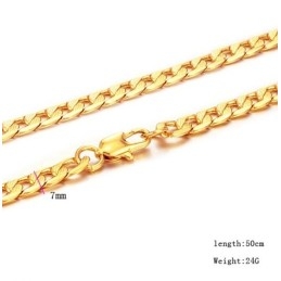 Colar Banhado A Ouro 18K Com Fatias Torcidas Masculinas, Durável Em Uso