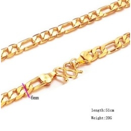 Colar Masculino O Font Banhado A Ouro 18K Com Desempenho Confiável