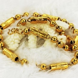 Colar Masculino De Alta Qualidade Com Padrão De Dragão Banhado A Ouro 18K