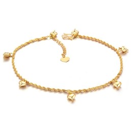 Tornozeleira Feminina Banhada A Ouro 18K De Grande Variedade