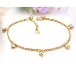 Tornozeleira Feminina Banhada A Ouro 18K De Grande Variedade