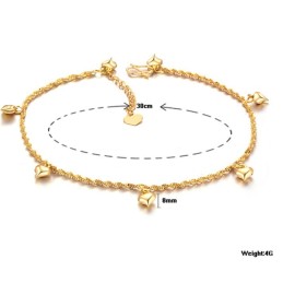 Tornozeleira Feminina Banhada A Ouro 18K De Grande Variedade