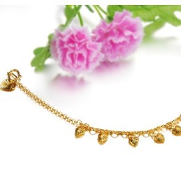 Tornozeleira Feminina Folheada A Ouro 18K Com Sino, Qualidade E Quantidade Garantidas