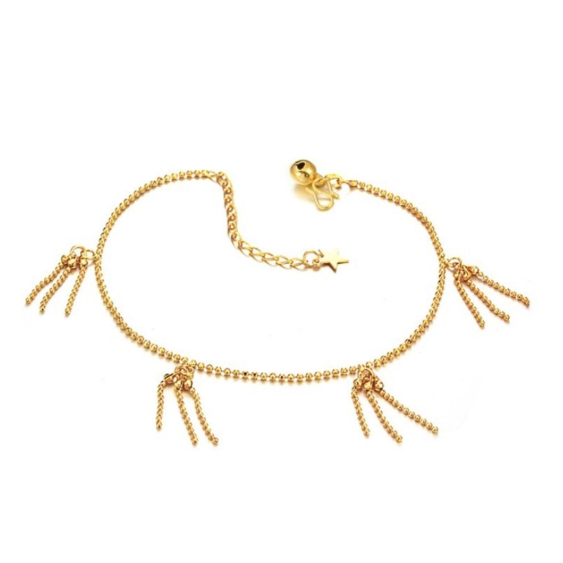 Tornozeleira Feminina Banhada A Ouro 18K Em Formato De Bola De Qualidade Superior Tornozeleira Feminina Banhada A Ouro 18K Em Formato De Bola De Qualidade Superior