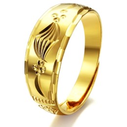 Anel Feminino Conciso Banhado A Ouro 18K De Reputação Confiável