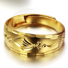 Anel Feminino Conciso Banhado A Ouro 18K De Reputação Confiável