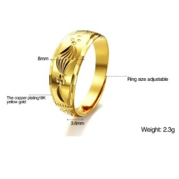 Anel Feminino Conciso Banhado A Ouro 18K De Reputação Confiável