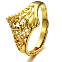 Anel Feminino Clássico Banhado A Ouro 18K Da Rainha Da Qualidade