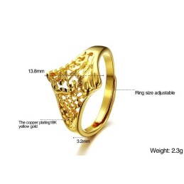 Anel Feminino Clássico Banhado A Ouro 18K Da Rainha Da Qualidade