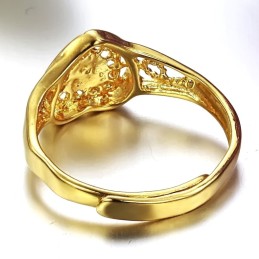 Anel Banhado A Ouro 18K Feminino De Alta Qualidade, Famoso Por Sua Forma Especial
